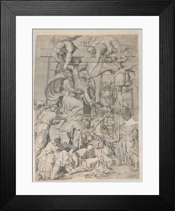 Framed Print : The Descent from the Cross, 1550-1600. Creator: Giovanni Battista Cavalieri Framed Print : The Descent from the Cross, 1550-1600. Creator: Giovanni Battista Cavalieri