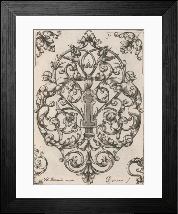 Framed Print : Diverses Pieces de Serruriers, page 10 (recto), ca. 1663. Creator: Jean Berain Framed Print : Diverses Pieces de Serruriers, page 10 (recto), ca. 1663. Creator: Jean Berain