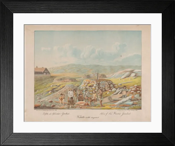 Framed Print : Natives of New Herrnhut, Greenland, 1863. Creator: Lars Moller Framed Print : Natives of New Herrnhut, Greenland, 1863. Creator: Lars Moller