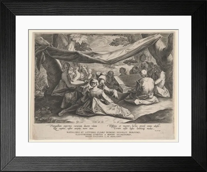 Framed Print : Musical Party in the Open Air, late 16th-early 17th century. Creator: Cornelis Galle I Framed Print : Musical Party in the Open Air, late 16th-early 17th century. Creator: Cornelis Galle I