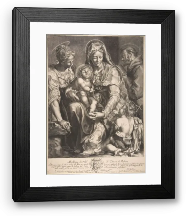 Framed Print : Virgin and Child with Saint Catherine, Francis of Assisi and John the Baptist Framed Print : Virgin and Child with Saint Catherine, Francis of Assisi and John the Baptist