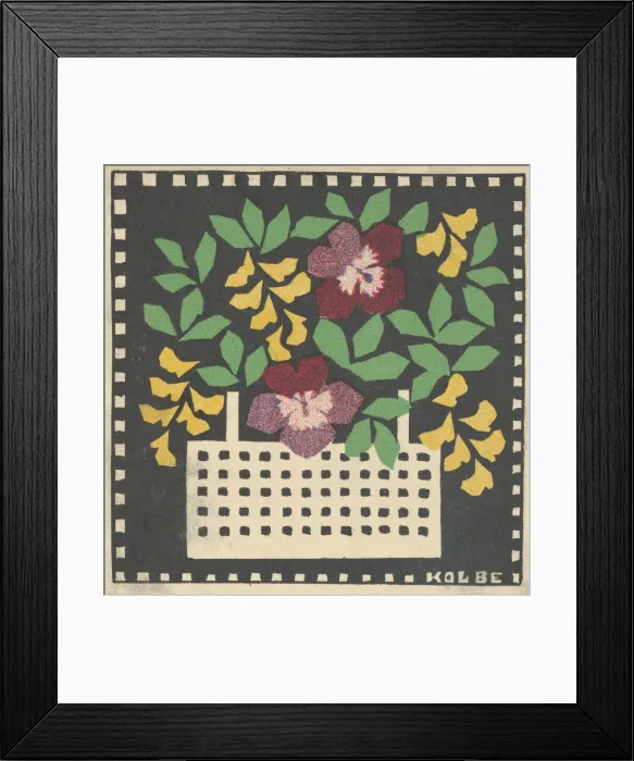 Framed Print : Basket of Flowers, 1907. Creator: Leopoldine Kolbe Framed Print : Basket of Flowers, 1907. Creator: Leopoldine Kolbe