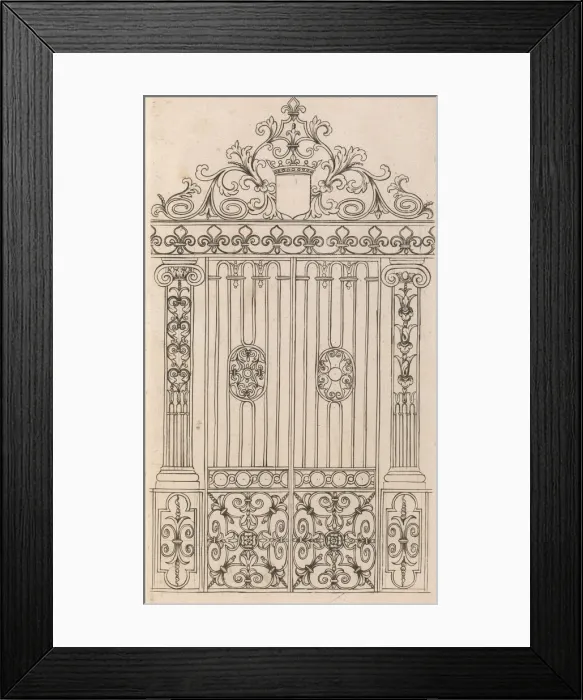 Framed Print : Diverses Pieces de Serruriers, page 17 (recto), ca. 1663. Creator: Jean Berain Framed Print : Diverses Pieces de Serruriers, page 17 (recto), ca. 1663. Creator: Jean Berain