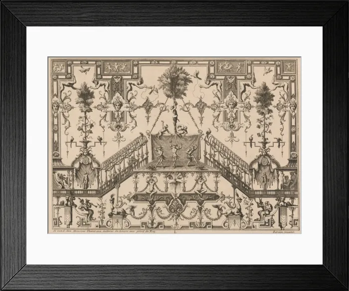 Framed Print : Ornament Designs Invented by J. Berain, 1711 or after. Creator: Jean Berain Framed Print : Ornament Designs Invented by J. Berain, 1711 or after. Creator: Jean Berain