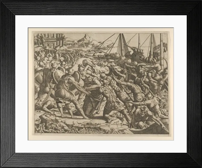 Framed Print : The Abduction of Helen, 1535-55. Creator: Jean Mignon Framed Print : The Abduction of Helen, 1535-55. Creator: Jean Mignon
