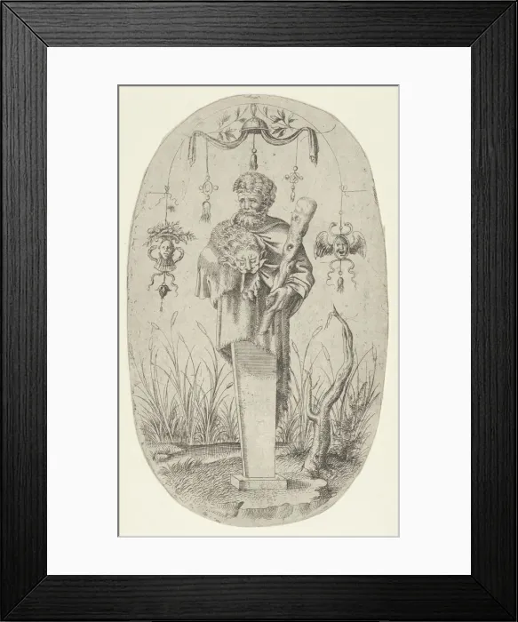 Framed Print : Hercules With His Club, 1535-55. Creator: Jean Mignon Framed Print : Hercules With His Club, 1535-55. Creator: Jean Mignon