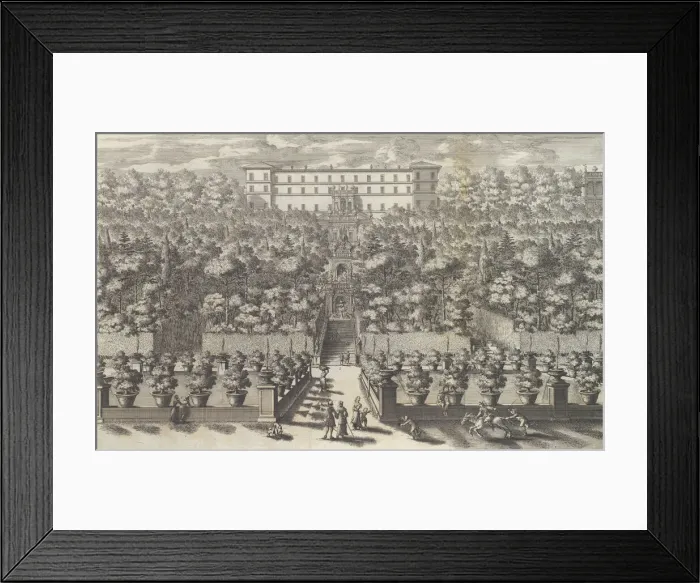 Framed Print : Veduta del Palazzo dal Piano del Giardino con le sue Fontane... 1691 or after Framed Print : Veduta del Palazzo dal Piano del Giardino con le sue Fontane... 1691 or after