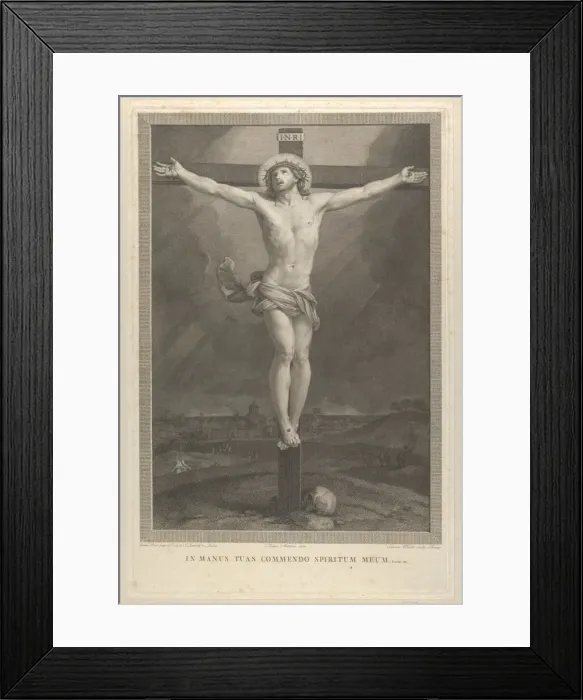 Framed Print : Christ crucified on the cross, a skull at the base, ca. 1770-1803 Framed Print : Christ crucified on the cross, a skull at the base, ca. 1770-1803