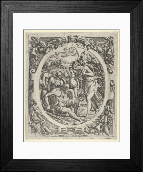 Framed Print : The Death of Adonis, 1535-55. Creator: Jean Mignon Framed Print : The Death of Adonis, 1535-55. Creator: Jean Mignon
