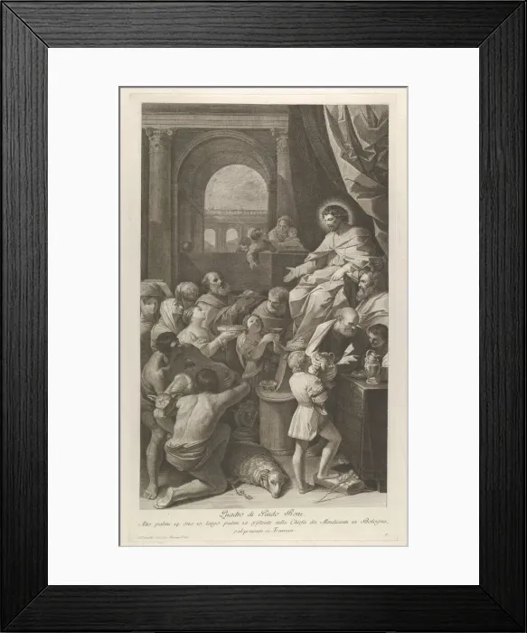Framed Print : Saint Job seated at right receiving the gifts of the people... ca. 1760-1800 Framed Print : Saint Job seated at right receiving the gifts of the people... ca. 1760-1800