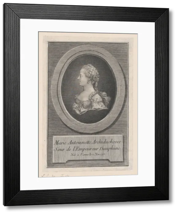 Framed Print : Marie Antoinette, Princess, 1770. Creator: Guillaume Phillipe Benoist Framed Print : Marie Antoinette, Princess, 1770. Creator: Guillaume Phillipe Benoist