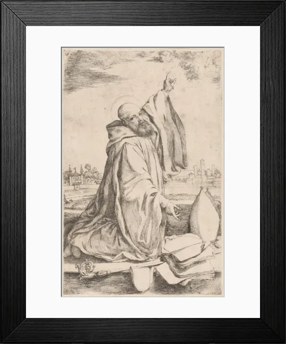 Framed Print : A sainted bishop of the Benedictine order... 1620-30. Creator: Giuseppe Caletti Framed Print : A sainted bishop of the Benedictine order... 1620-30. Creator: Giuseppe Caletti