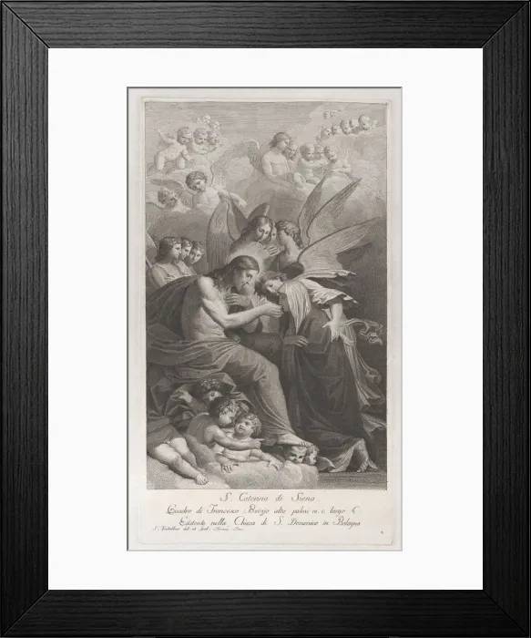 Framed Print : Christ giving the Sacred Host to the kneeling Saint Catherine of Siena... 1750-1812 Framed Print : Christ giving the Sacred Host to the kneeling Saint Catherine of Siena... 1750-1812