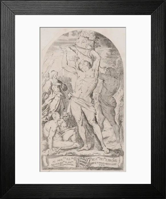 Framed Print : Saint Sebastian being tied to a tree, 1625-50. Creator: Girolamo Pedrignani Framed Print : Saint Sebastian being tied to a tree, 1625-50. Creator: Girolamo Pedrignani