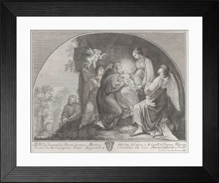 Framed Print : Adoration of Christ by Saint Francis, 1723-59. Creator: Giuliano Giampiccoli Framed Print : Adoration of Christ by Saint Francis, 1723-59. Creator: Giuliano Giampiccoli