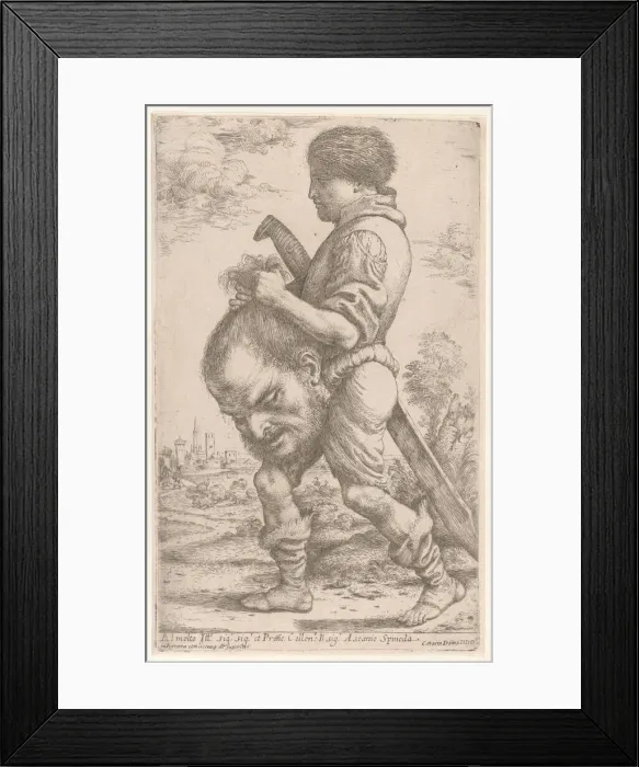 Framed Print : David carrying the head of Goliath, which he holds by the hair, 1620-30 Framed Print : David carrying the head of Goliath, which he holds by the hair, 1620-30