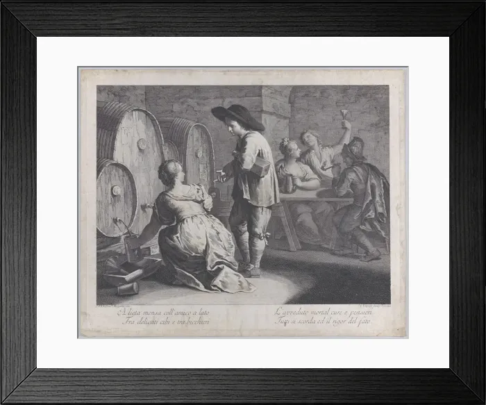 Framed Print : A barmaid filling mugs... 1760-70. Creator: Giovanni Volpato Framed Print : A barmaid filling mugs... 1760-70. Creator: Giovanni Volpato