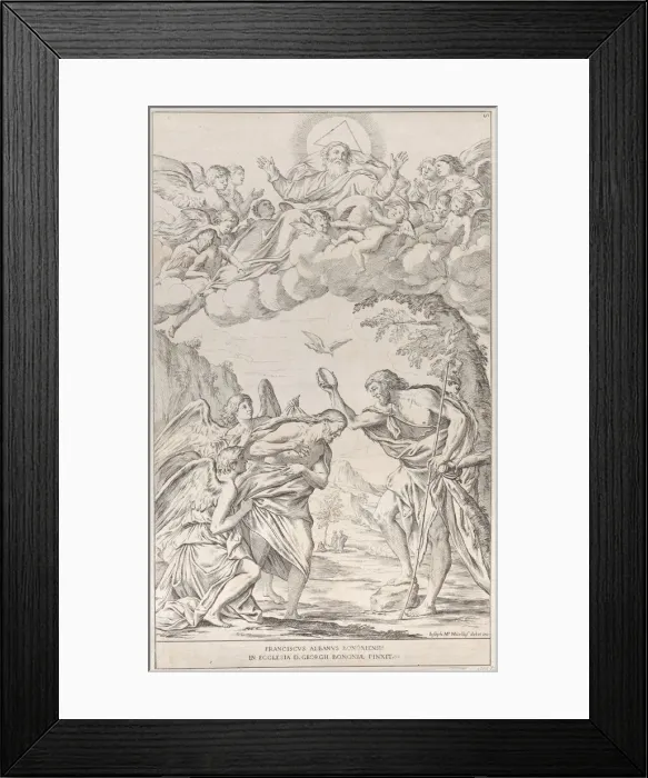 Framed Print : Plate 8: the Baptism of Christ, 1678. Creator: Giuseppe Maria Mitelli Framed Print : Plate 8: the Baptism of Christ, 1678. Creator: Giuseppe Maria Mitelli