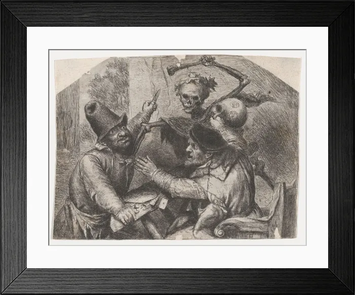 Framed Print : Death and Card Players, 1620-74. Creator: Jan Lievens Framed Print : Death and Card Players, 1620-74. Creator: Jan Lievens