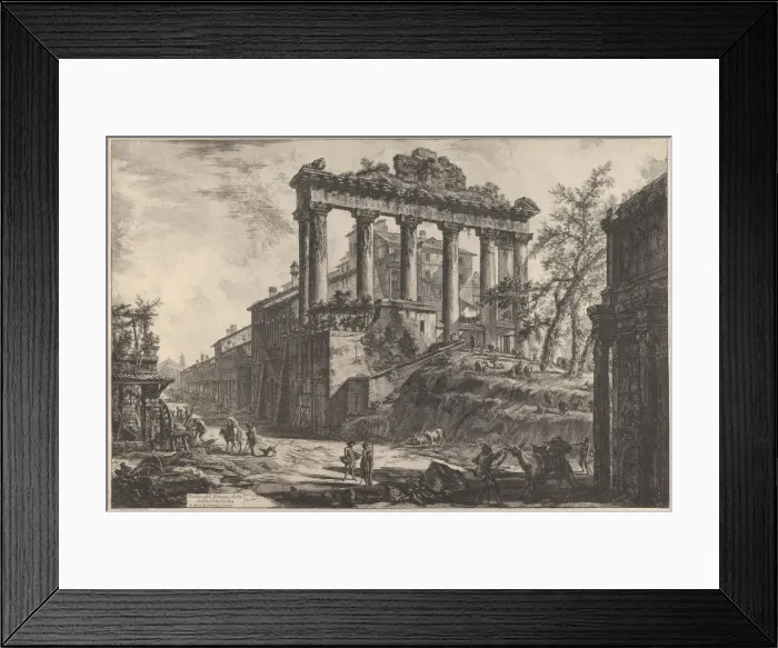 Framed Print : View of the so-called Temple of Concord with the Temple of Saturn... 1760-78 Framed Print : View of the so-called Temple of Concord with the Temple of Saturn... 1760-78