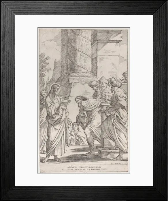 Framed Print : Plate 1: the Calling of Saint Matthew, 1678. Creator: Giuseppe Maria Mitelli Framed Print : Plate 1: the Calling of Saint Matthew, 1678. Creator: Giuseppe Maria Mitelli
