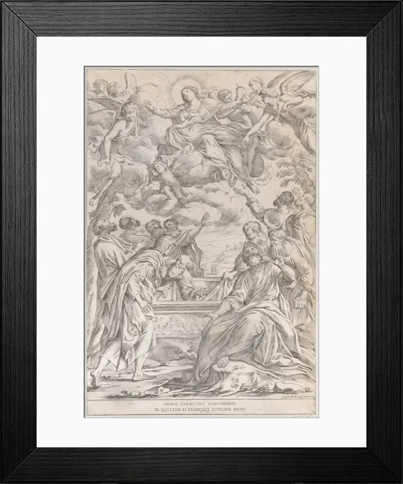 Framed Print : Plate 3: the Assumption of the Virgin, 1678. Creator: Giuseppe Maria Mitelli Framed Print : Plate 3: the Assumption of the Virgin, 1678. Creator: Giuseppe Maria Mitelli