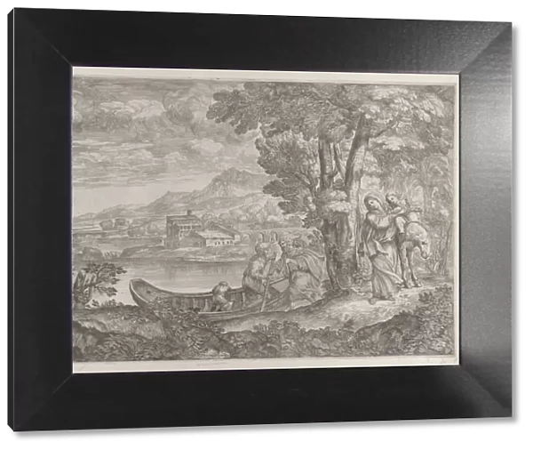 Landscape with the flight into Egypt, 1626-80. Creator: Giovanni Francesco Grimaldi