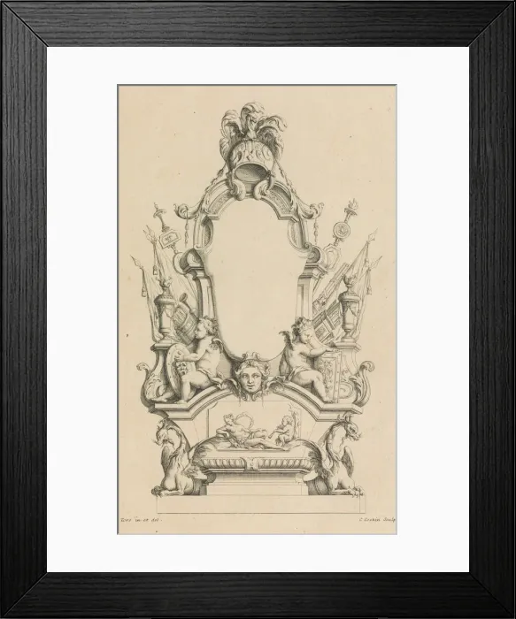Framed Print : Cartouches Nouvellement Inventez par J. B. Toro, 1716. 1716. Creator: Jean Bernard Toro Framed Print : Cartouches Nouvellement Inventez par J. B. Toro, 1716. 1716. Creator: Jean Bernard Toro