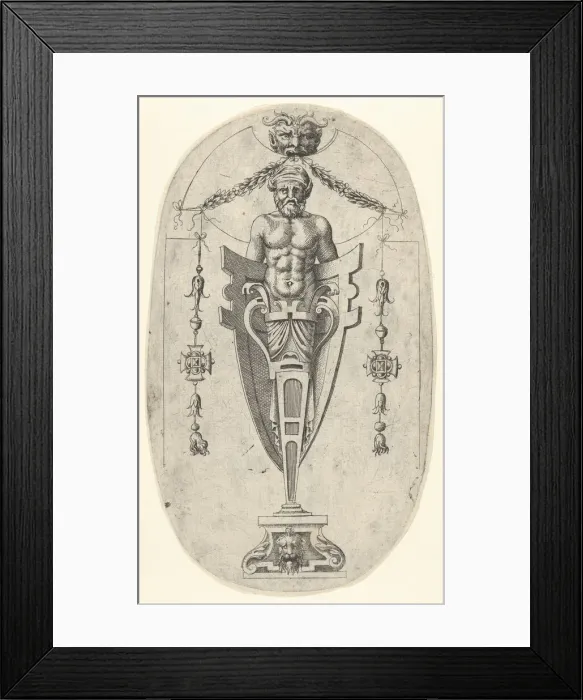 Framed Print : Male Terminal Figure; Torso with Beard and Turban on a Half- Length Pedestal Enclosed Framed Print : Male Terminal Figure; Torso with Beard and Turban on a Half- Length Pedestal Enclosed