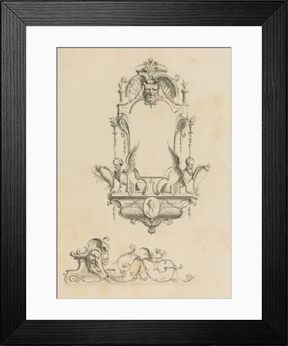 Framed Print : Cartouches Nouvellement Inventez par J. B. Toro, 1716. 1716. Creator: Jean Bernard Toro Framed Print : Cartouches Nouvellement Inventez par J. B. Toro, 1716. 1716. Creator: Jean Bernard Toro