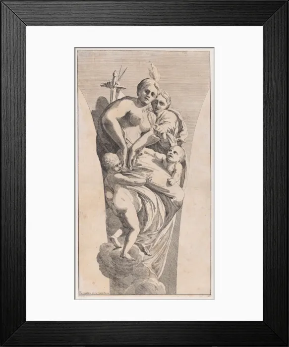 Framed Print : Study for a pendentive depicting Justice and Charity, 1630-50 Framed Print : Study for a pendentive depicting Justice and Charity, 1630-50