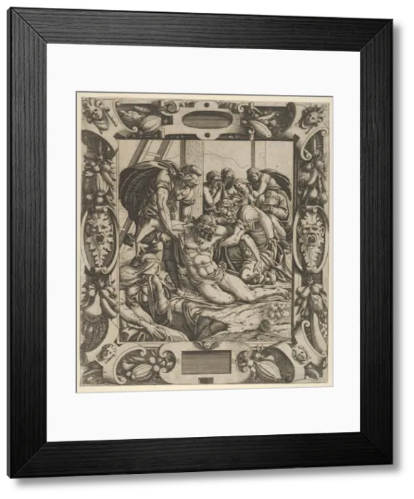 Framed Print : Deposition of the Cross, ca. 1544. Creator: Jean Mignon