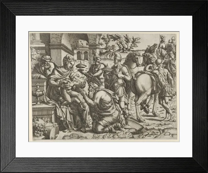 Framed Print : Adoration of the Magi, ca. 1545. Creator: Jean Mignon Framed Print : Adoration of the Magi, ca. 1545. Creator: Jean Mignon