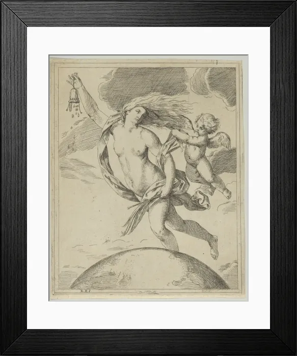 Framed Print : Fortune flying above the globe... ca. 1660-80. Creator: Girolamo Scarsello Framed Print : Fortune flying above the globe... ca. 1660-80. Creator: Girolamo Scarsello