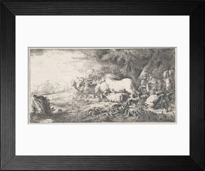 Framed Print : Noah and the animals entering the ark, ca. 1650-55. Creator Framed Print : Noah and the animals entering the ark, ca. 1650-55. Creator