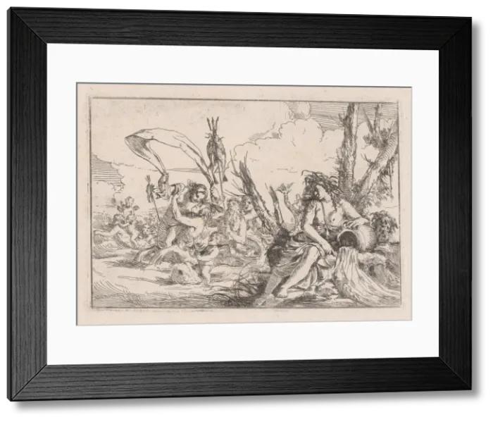 Framed Print : Water, represented by a naiad seated at the base of a tree... 1640-60 Framed Print : Water, represented by a naiad seated at the base of a tree... 1640-60