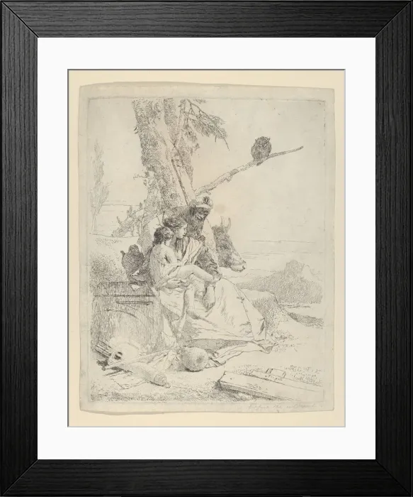 Framed Print : The Family of the oriental Peasant, from the Scherzi, ca. 1740 Framed Print : The Family of the oriental Peasant, from the Scherzi, ca. 1740