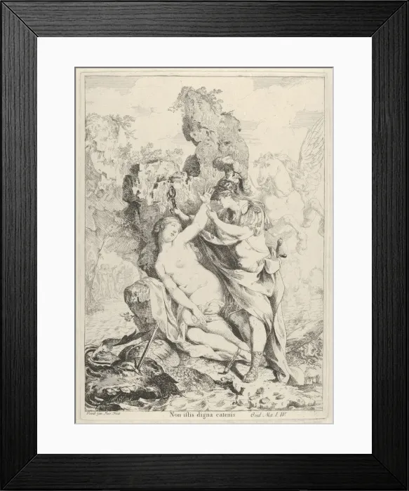 Framed Print : Perseus Saving Andromeda, 1775. Creator: Giovanni David Framed Print : Perseus Saving Andromeda, 1775. Creator: Giovanni David
