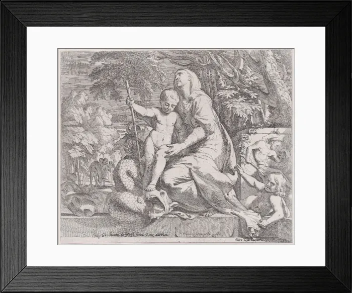 Framed Print : An allegory of the rest on the flight into egypt, 1650-55. Creator: Giovanni Cesare Testa Framed Print : An allegory of the rest on the flight into egypt, 1650-55. Creator: Giovanni Cesare Testa