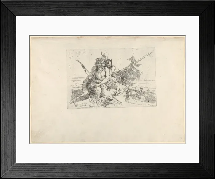 Framed Print : Bacchant, Satyr, and Fauness, from the Scherzi, ca. 1740 Framed Print : Bacchant, Satyr, and Fauness, from the Scherzi, ca. 1740