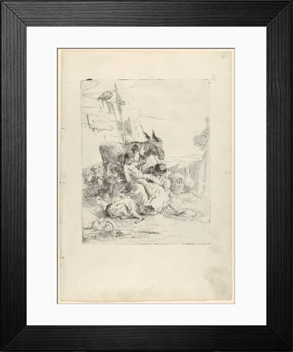 Framed Print : A Mother with two Children, from the Scherzi, ca. 1740. Creator Framed Print : A Mother with two Children, from the Scherzi, ca. 1740. Creator