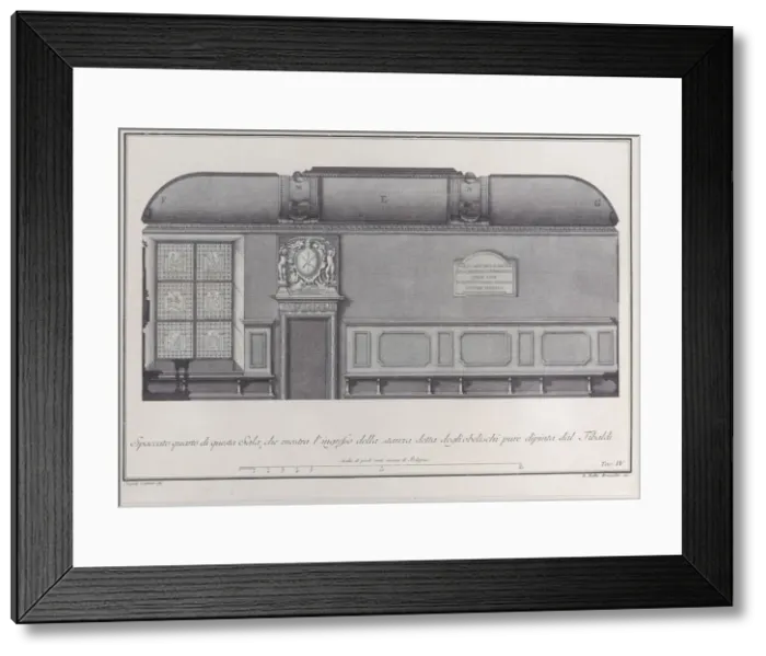 Framed Print : Plate 4: cross-section of the Hall of the Institute of Bologna