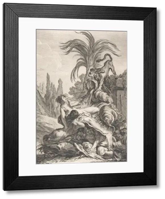 Framed Print : The Frightened Naiad (Une naiade echevelee recule d efroi à Framed Print : The Frightened Naiad (Une naiade echevelee recule d efroi à