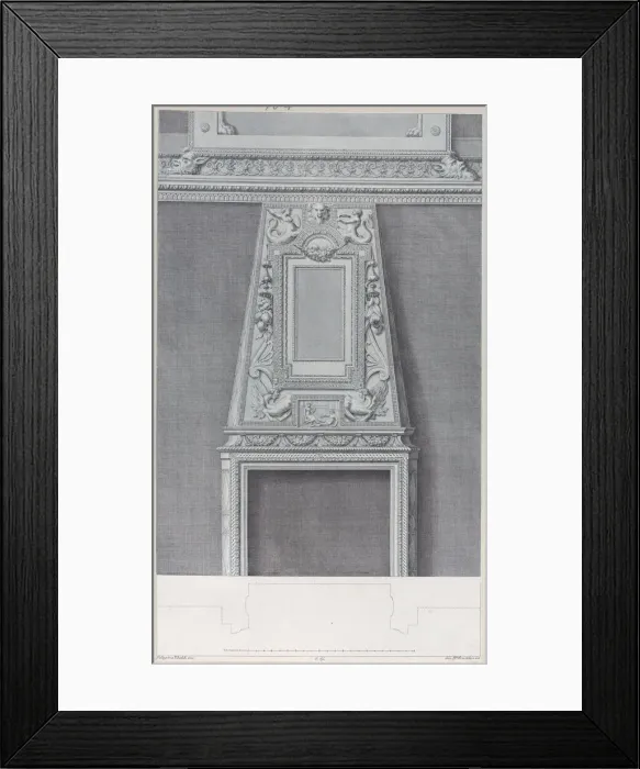 Framed Print : Design of a fireplace, 1756. Creator: Giovanni Battista Brostoloni Framed Print : Design of a fireplace, 1756. Creator: Giovanni Battista Brostoloni