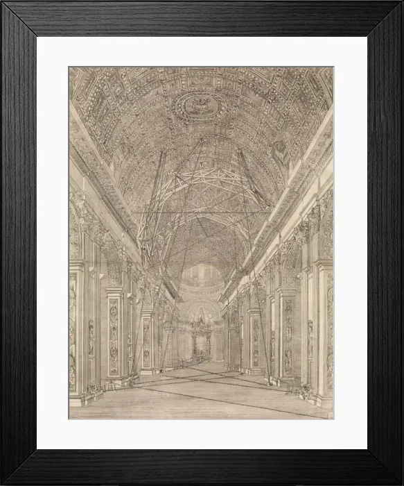 Framed Print : Scaffolding Erected for the Restoration of the Vault in St. Peters Basilica: Overview Framed Print : Scaffolding Erected for the Restoration of the Vault in St. Peters Basilica: Overview