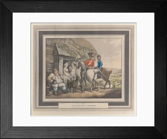 Framed Print : No. 2: He Won't Be A Soldier, May 1, 1798. Creator: Heinrich Schutz Framed Print : No. 2: He Won't Be A Soldier, May 1, 1798. Creator: Heinrich Schutz