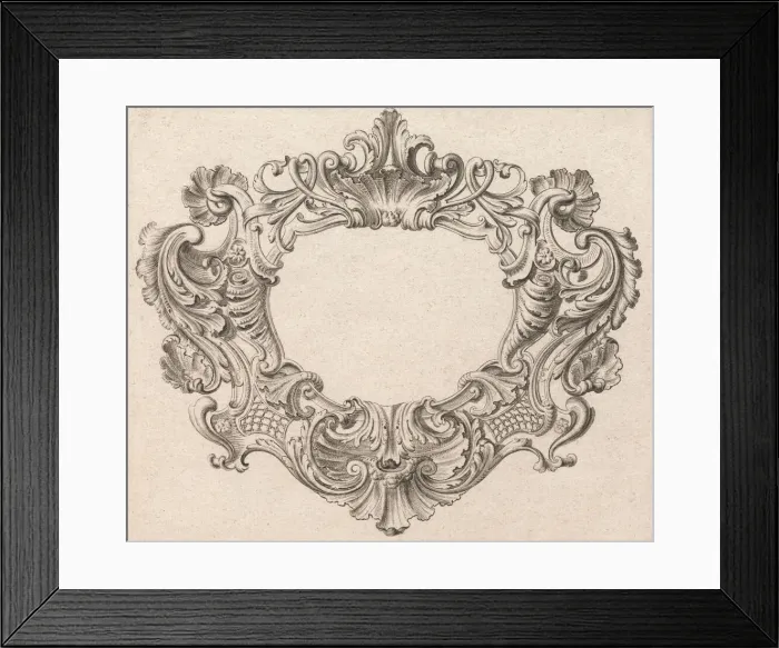 Framed Print : Design for a Cartouche, Plate 3 from Neüinventierte sehr dienstiche Schil