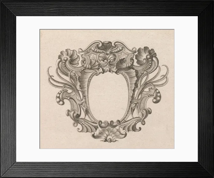 Framed Print : Design for a Cartouche, Plate 5 from Neüinventierte sehr dienstiche Schil Framed Print : Design for a Cartouche, Plate 5 from Neüinventierte sehr dienstiche Schil