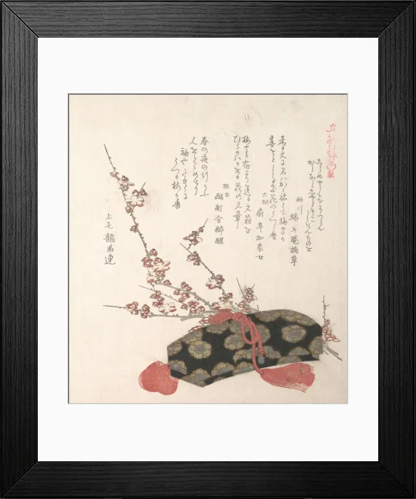 Framed Print : Letter-Box and Plum Blossoms, 19th century. Creator: Kubo Shunman Framed Print : Letter-Box and Plum Blossoms, 19th century. Creator: Kubo Shunman