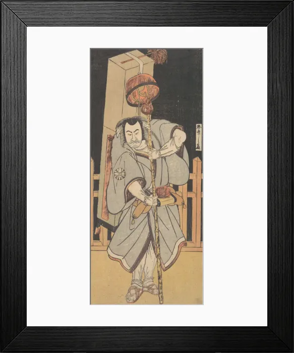 Framed Print : The First Nakamura Nakazo as a Rokuju-rokubu Standing at Night, 1780. Creator: Shunsho Framed Print : The First Nakamura Nakazo as a Rokuju-rokubu Standing at Night, 1780. Creator: Shunsho